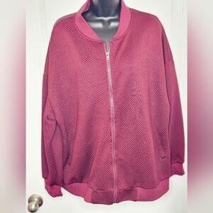 Women's Plus Size 2X Maroon Zip Up Sweater/Jacket